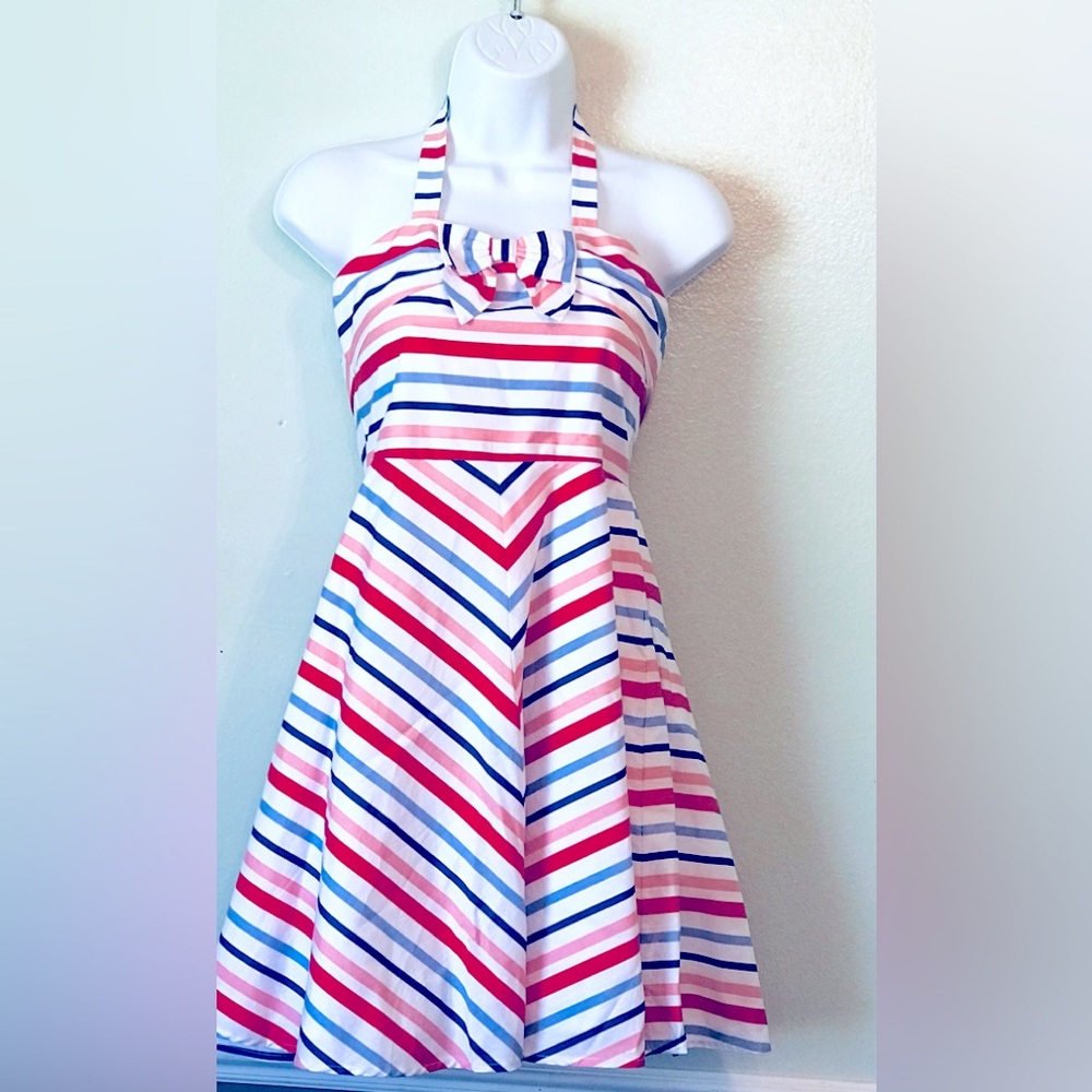 Janie And Jack Knit Dress Size 12 Multi Pink. Condition is Pre-owned